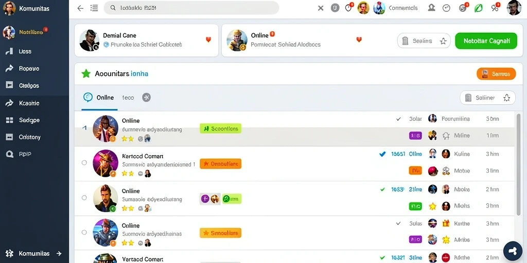 Screenshot menunjukkan interaksi antar pemain dalam komunitas.