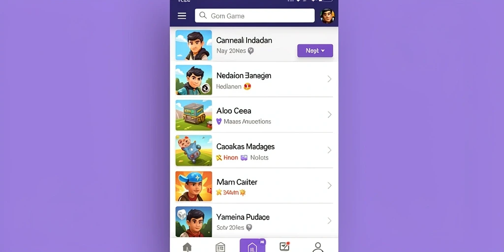 Menu permainan yang variatif dan mudah diakses.