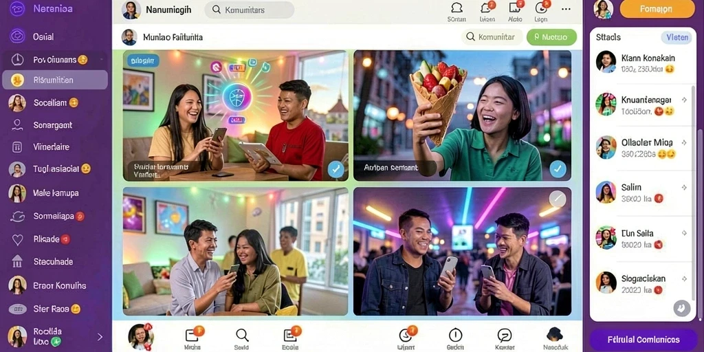 Fitur sosial untuk berinteraksi dengan pemain lain.